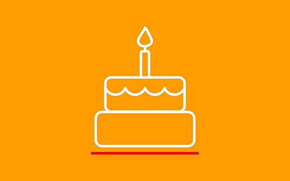 Grafik: Stilisierte Torte mit Kerze