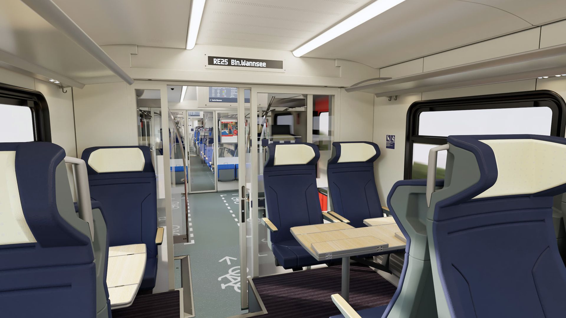 Simulation von Sitzgruppen in der 1. Klasse des FLIRT