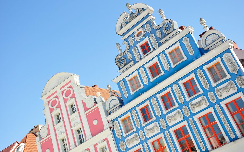 Bunte Hausfassaden in der Altstadt von Stettin/Polen